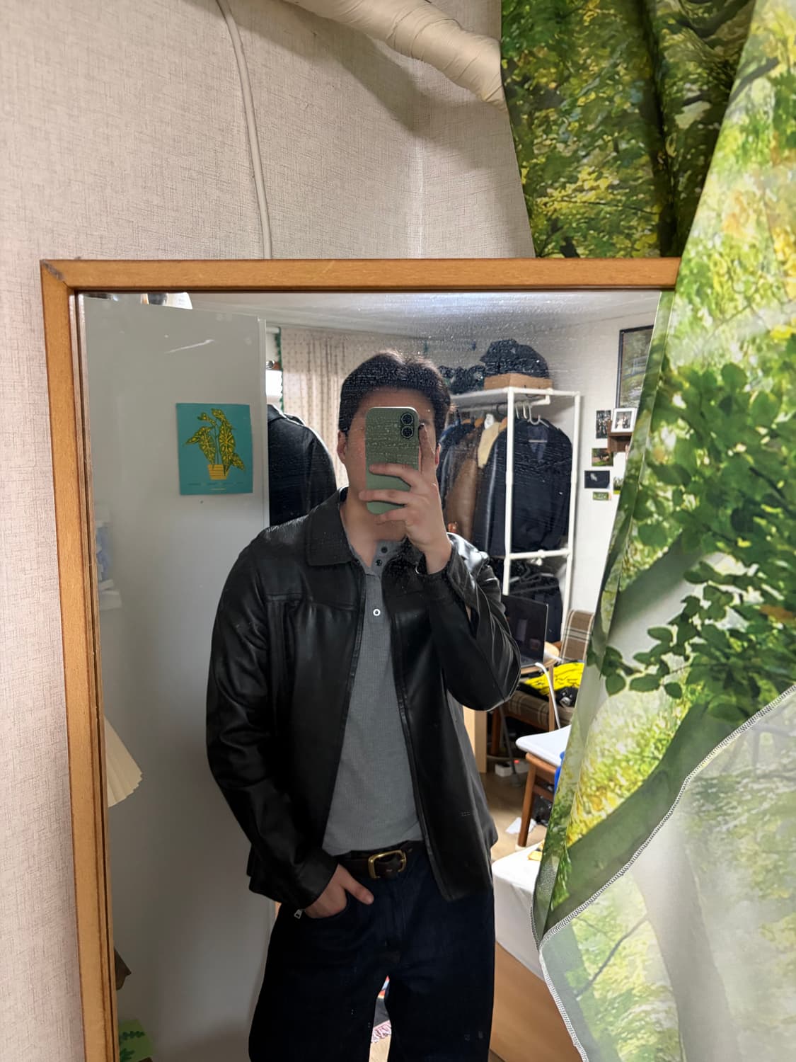 105) 00s 빈티지 램스킨 양가죽 싱글라이더 자켓 상품이미지2