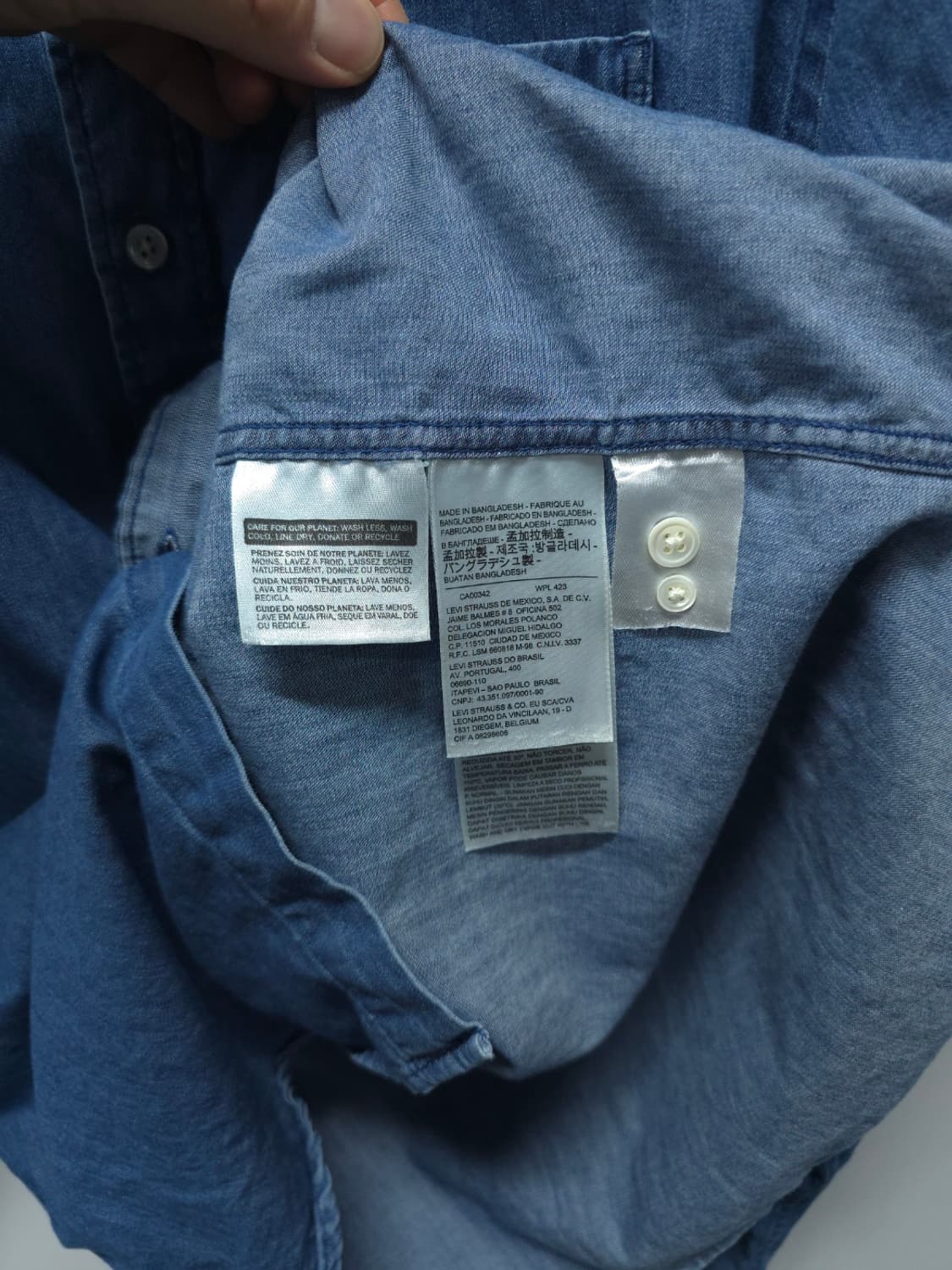 리바이스Levi's 화이트탭 데님셔츠 (남성M) 상품이미지9