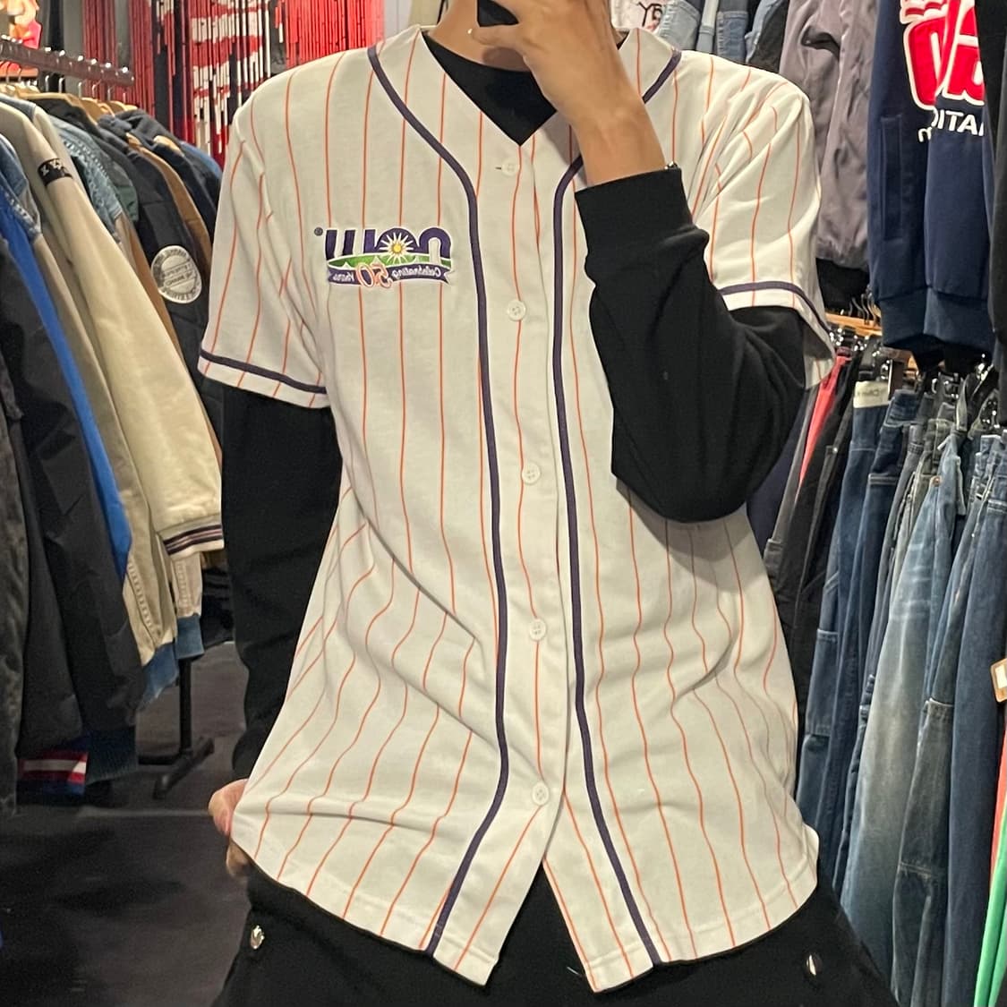 [IM] NOUU No.50 화이트 스트라이프 반팔져지 상품이미지2