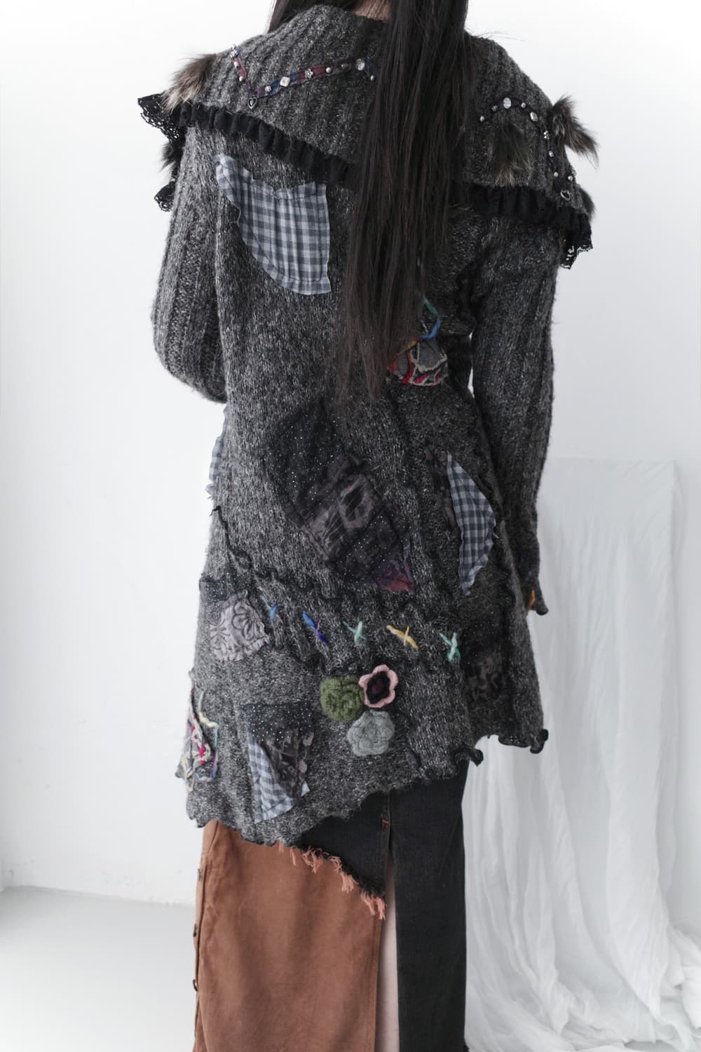 grunge patchwork long cardigun 상품이미지10