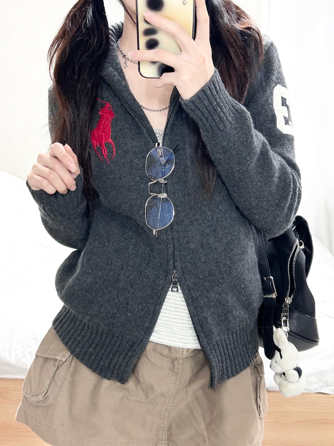 폴로 빅포니 투웨이 램스울 니트집업 상품이미지1