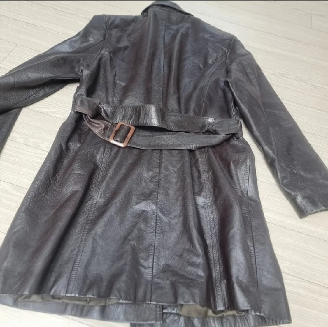 여성 가죽 롱코트(실측) 상품이미지2