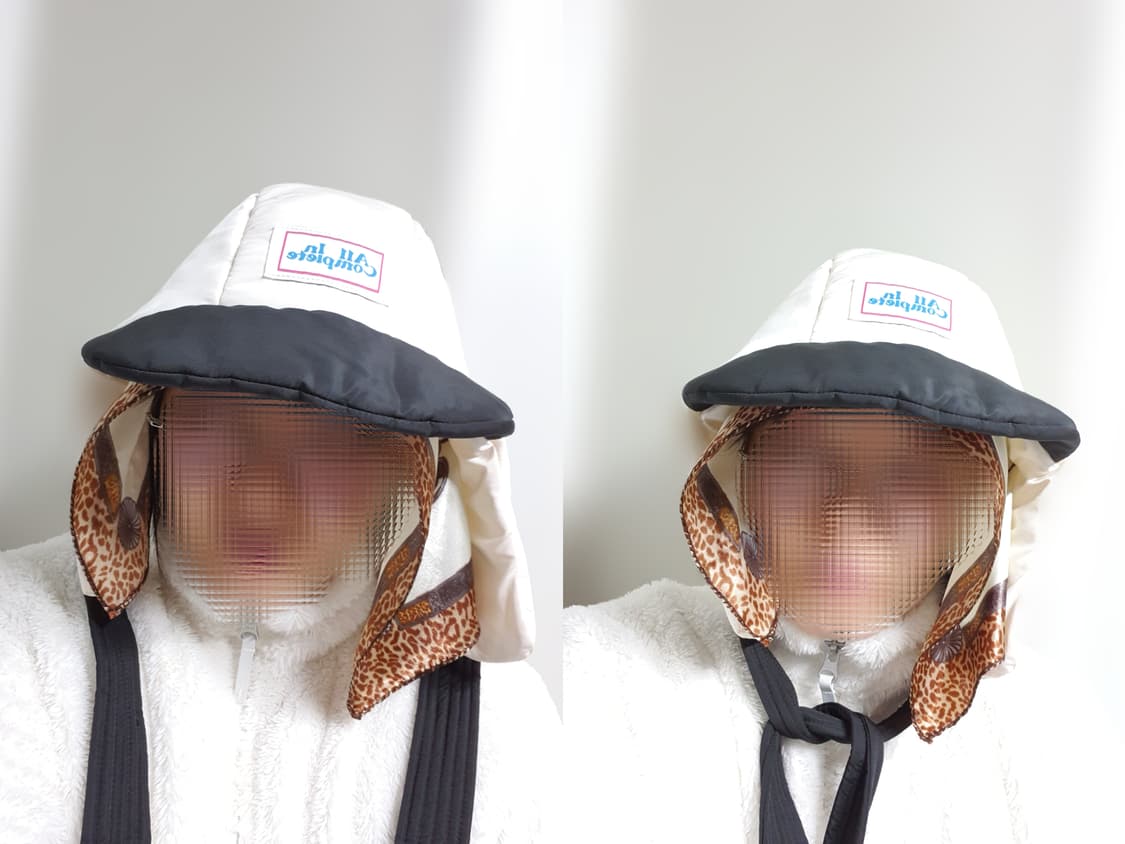 라이트베이지 올인컴플리트 판다 패딩 바라크라바 모자  상품이미지9