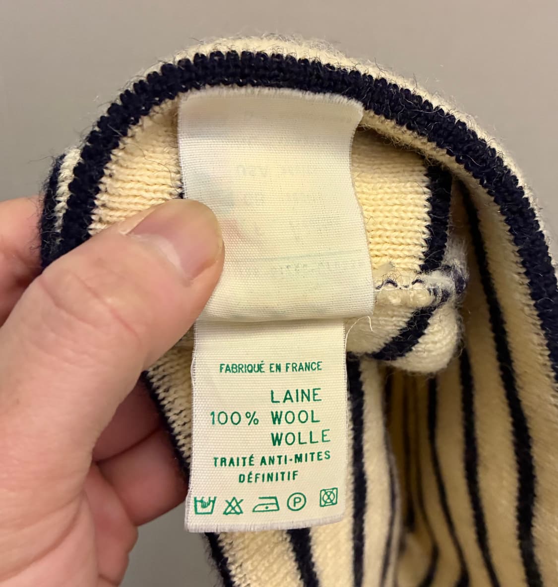 (F)세인트제임스 울 스트라이프 비니 와치캡 크림 블랙 상품이미지8