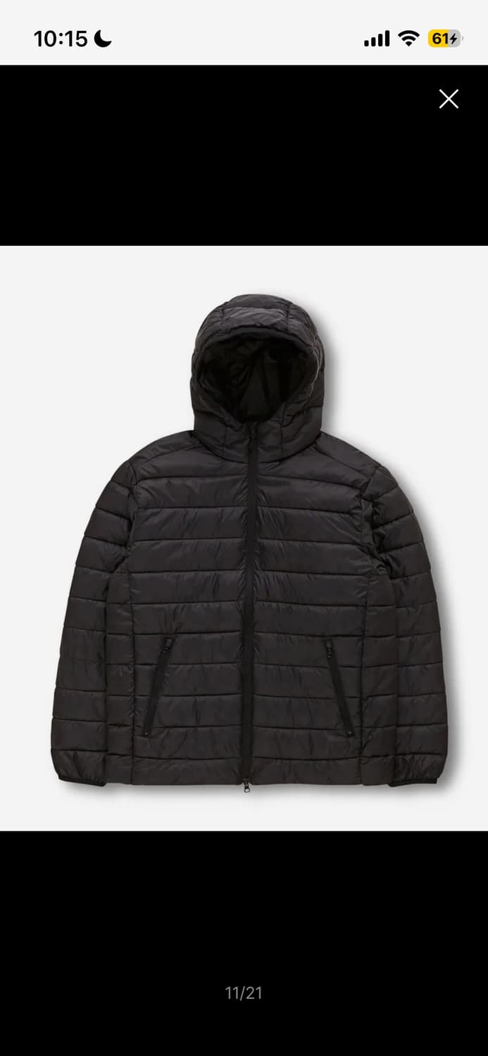 스파오 씬라이크 후드 재킷 경량패딩 브라운 교환 상품이미지1