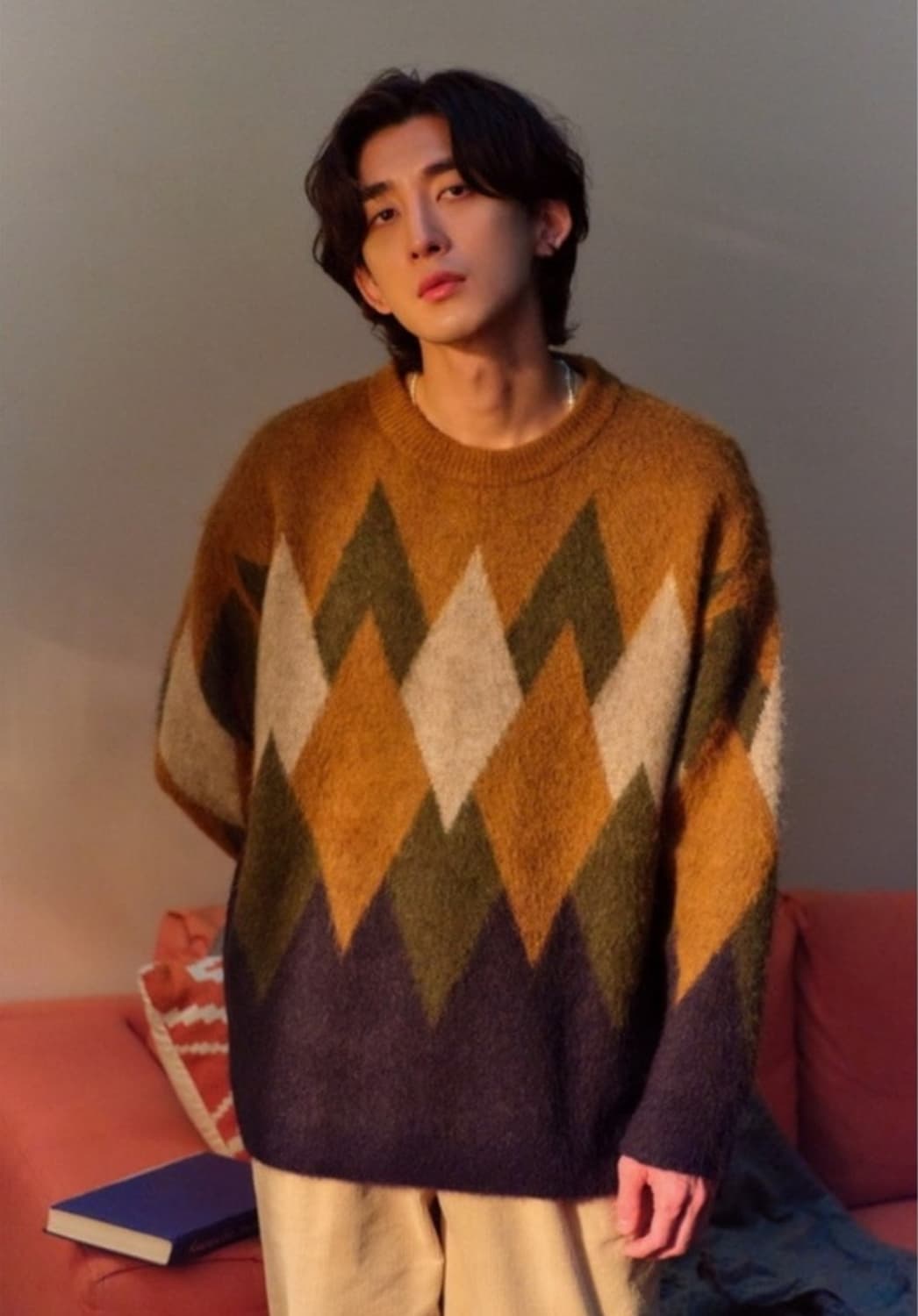 [M] 커스텀 멜로우 잔나비 최정훈 아가일니트 판매 상품이미지1