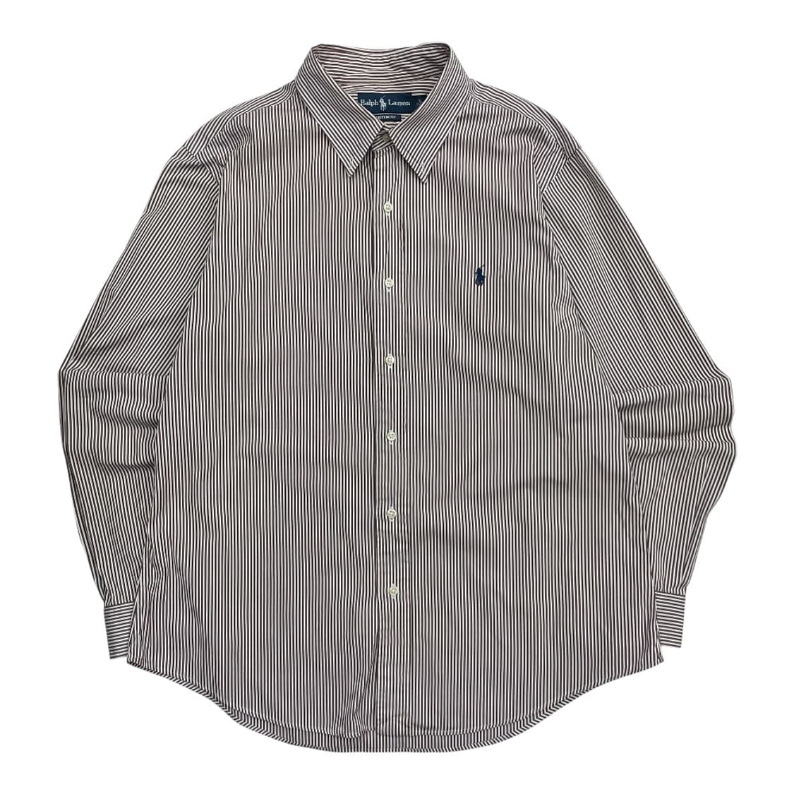 폴로 랄프로렌 네이비포니 초코맛 세로 단가라 셔츠 XL 상품이미지2