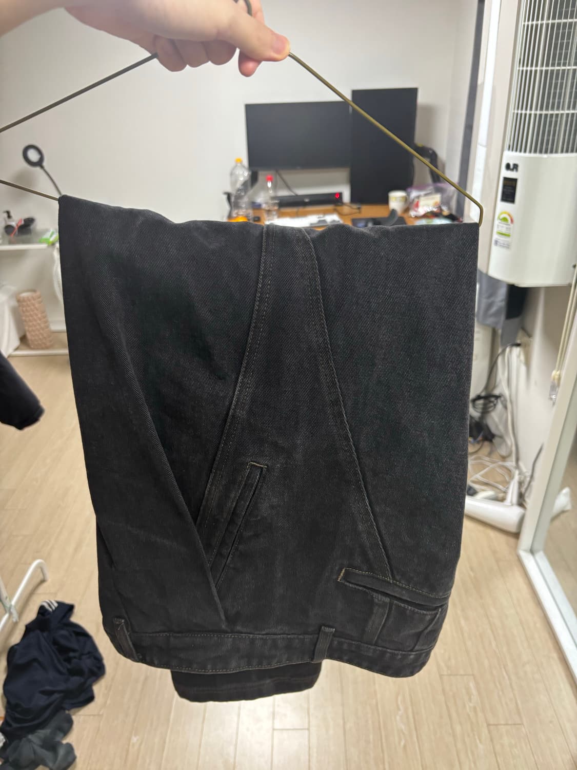 쿠어 딥 플리츠 커브드 팬츠 M사이즈 상품이미지4