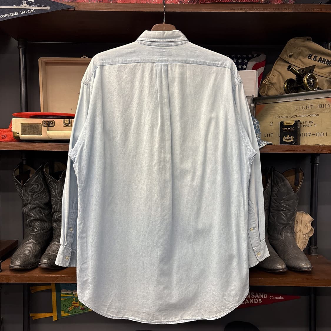 90s 폴로 랄프로렌 골프라인 쉴드와펜 워시드 옥스포드 셔츠 N1093 상품이미지2