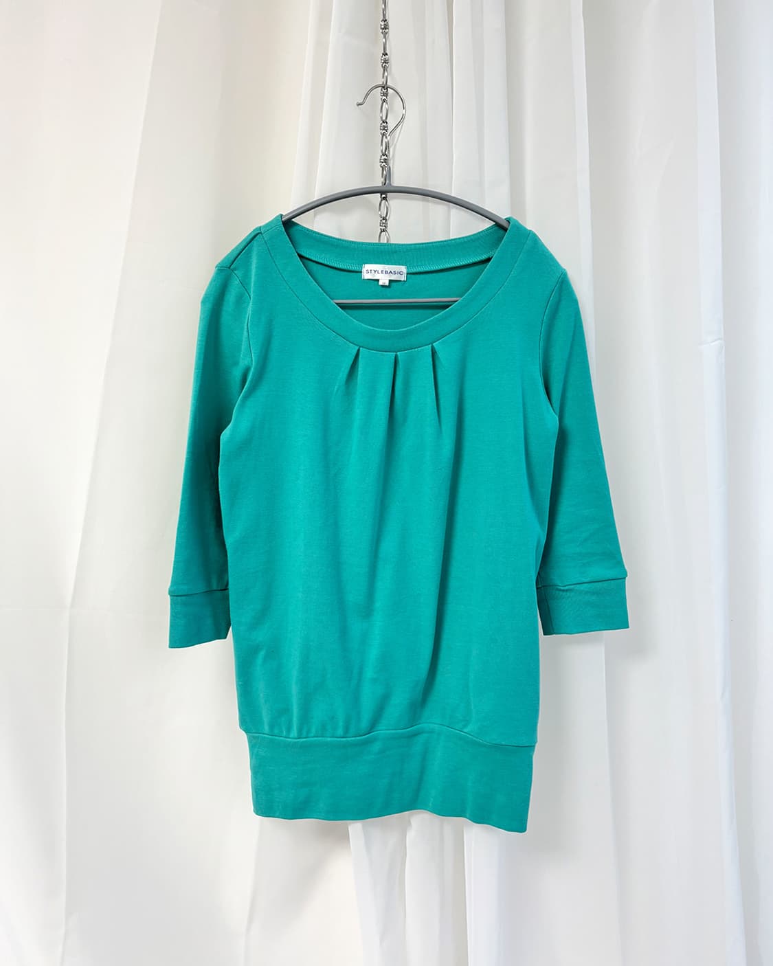 aqua sheila u-neck 3/4 sleeve top 상품이미지3