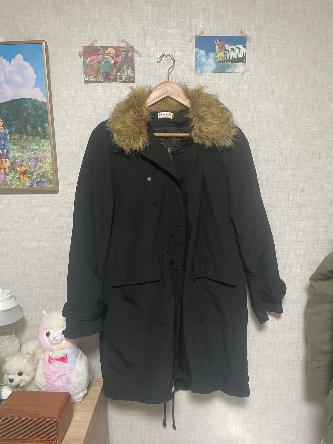 빈티지 퍼 카라 솔리드 야상 점퍼 상품이미지3