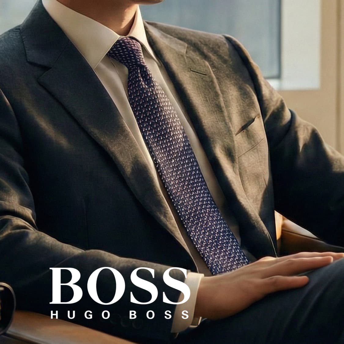 휴고보스 실크 마이크로 패턴 슬림 넥타이 7.9cm A+등급 A19549 상품이미지1