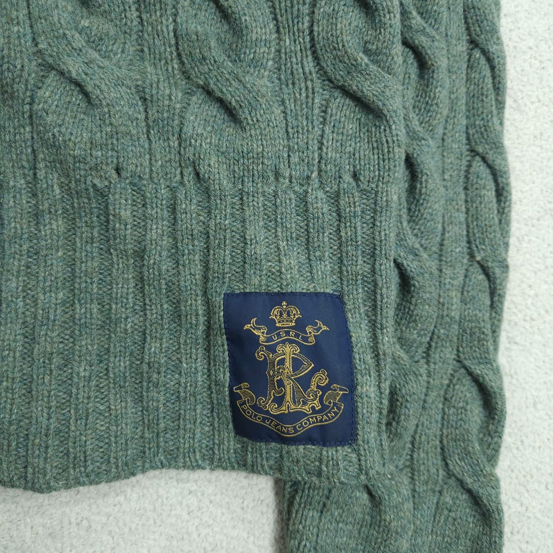 폴로진스 램스울 하이넥 케이블 가디건 XS 상품이미지4
