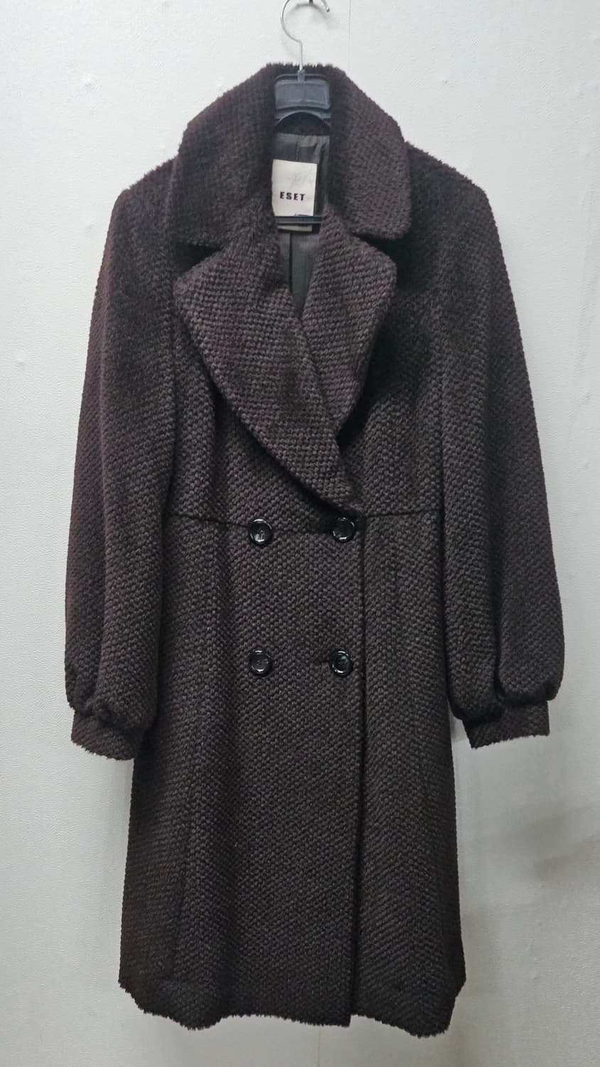 ESET 더블 버튼 브라운 알파카 코트 55 상품이미지1