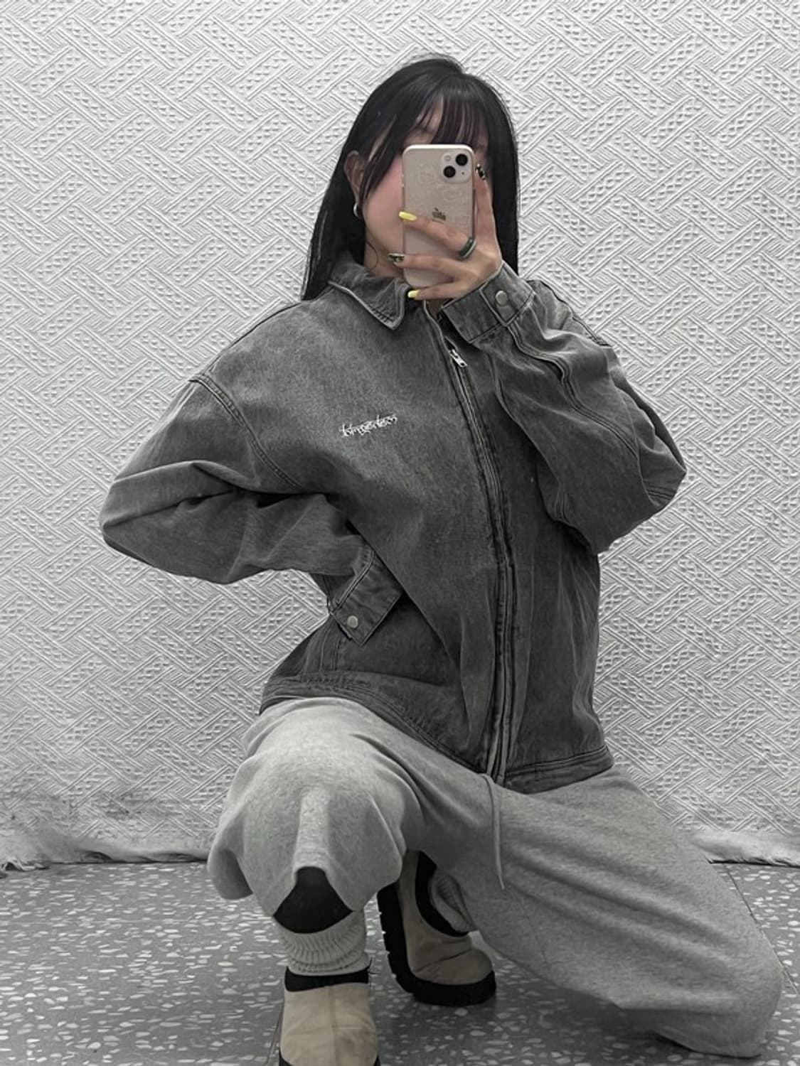 마하그리드 올드스쿨 빈티지 트러커 데님 자켓 L C07535 상품이미지2