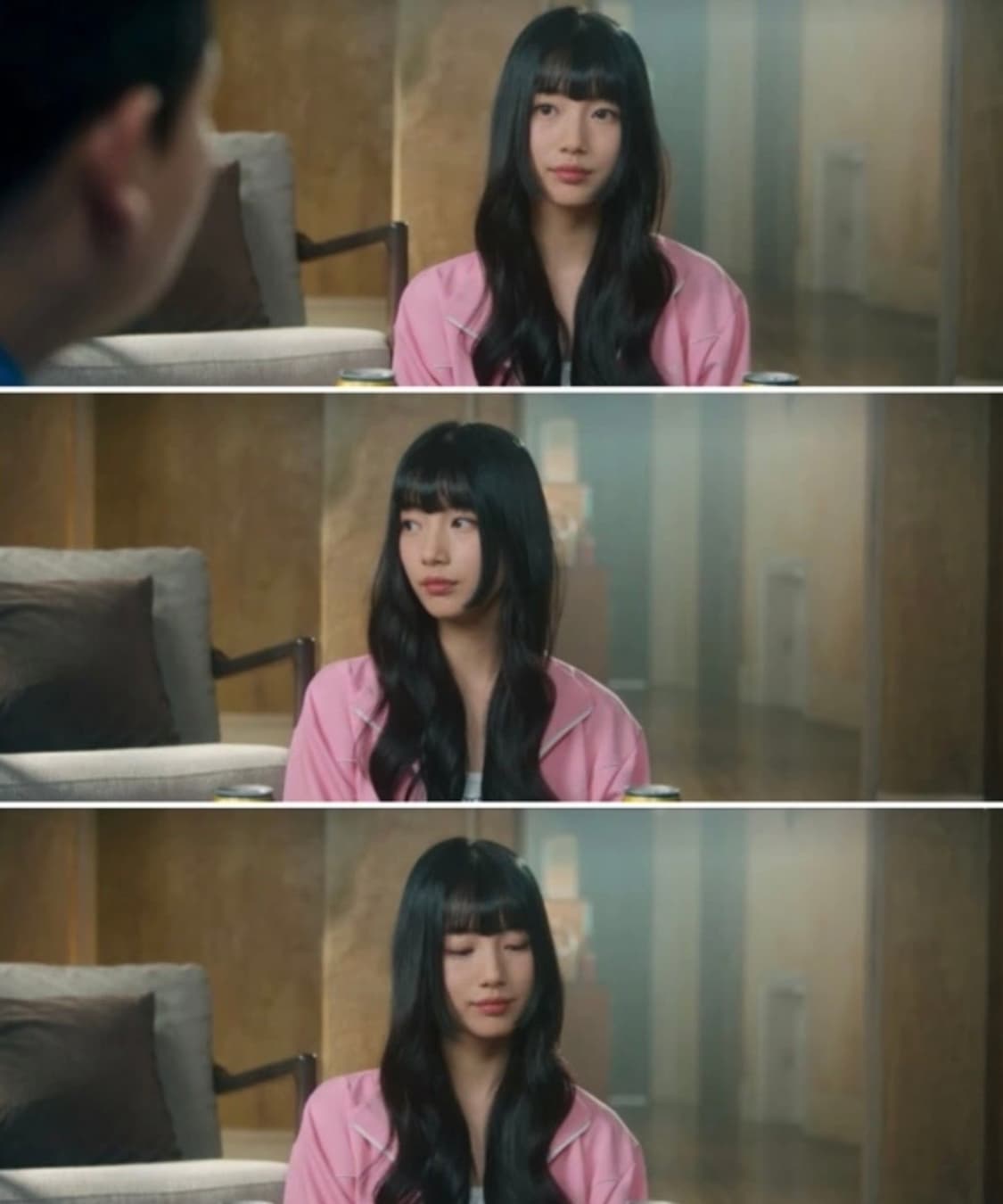 마뗑킴 핑크색 져지 집업 트랙탑 Matin Kim Jersey Zip-U 상품이미지2