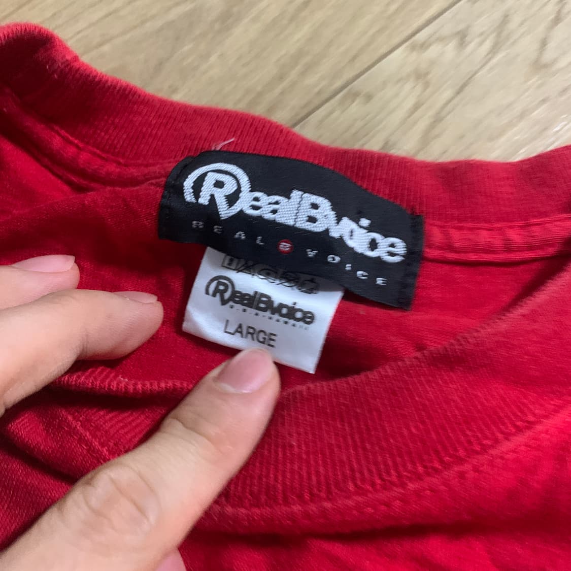 L)RealBvoice 리얼비보이스 레드 반팔티 상품이미지3