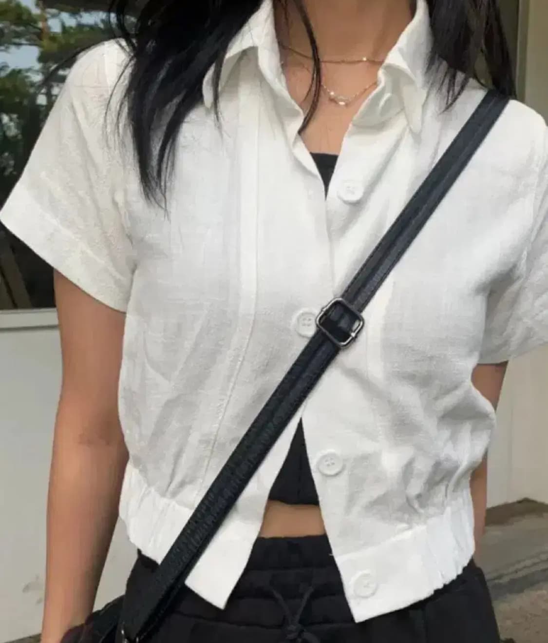 여름 린넨 버튼 반팔셔츠 아이보리 상품이미지1