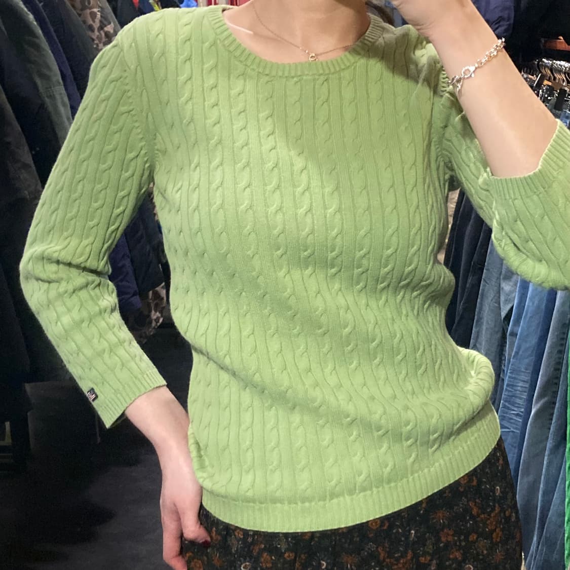 [IM] 폴로 랄프로렌 라운드넥 7부 케이블 니트 올리브 그린 상품이미지4