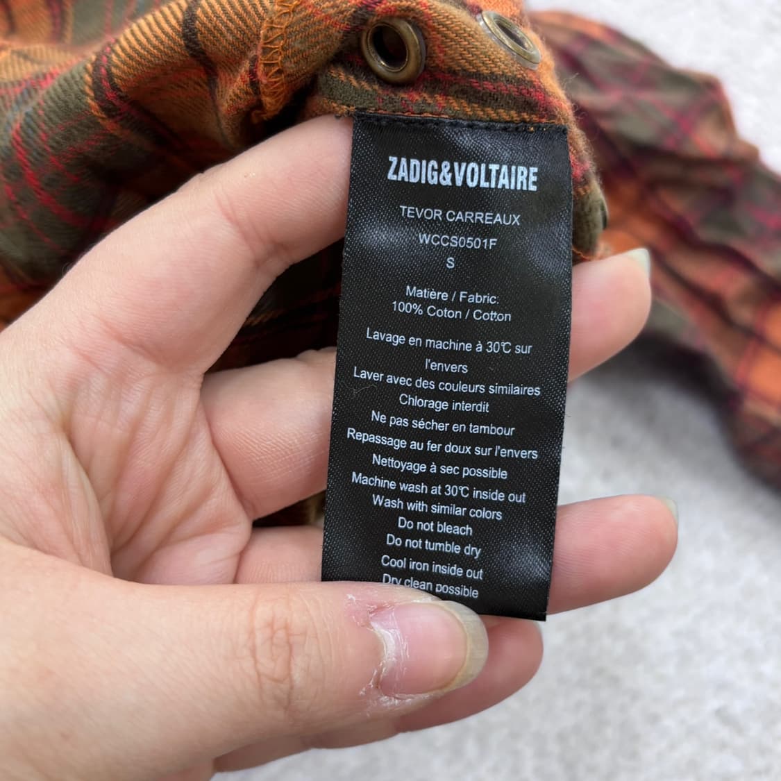 S 자딕앤볼테르 체크 패턴 플란넬 셔츠 0401E 상품이미지4