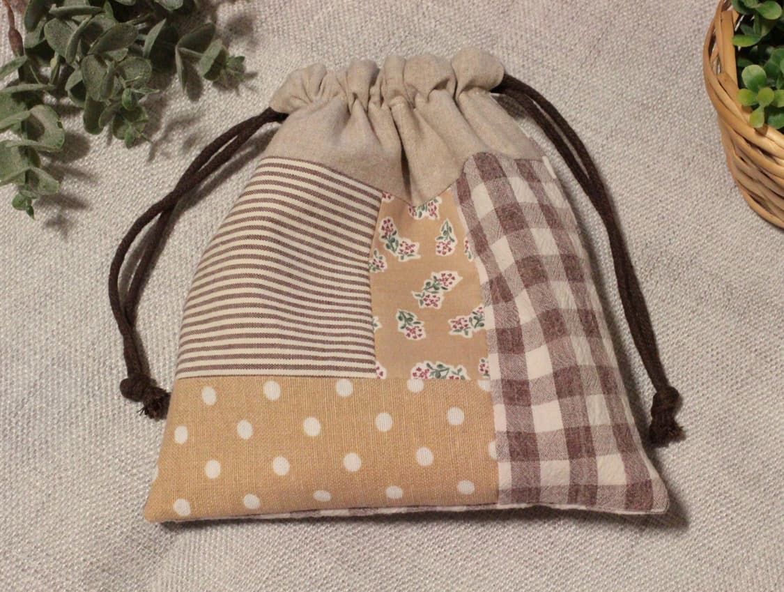 핸드메이드 패치워크 스트링 파우치 상품이미지6