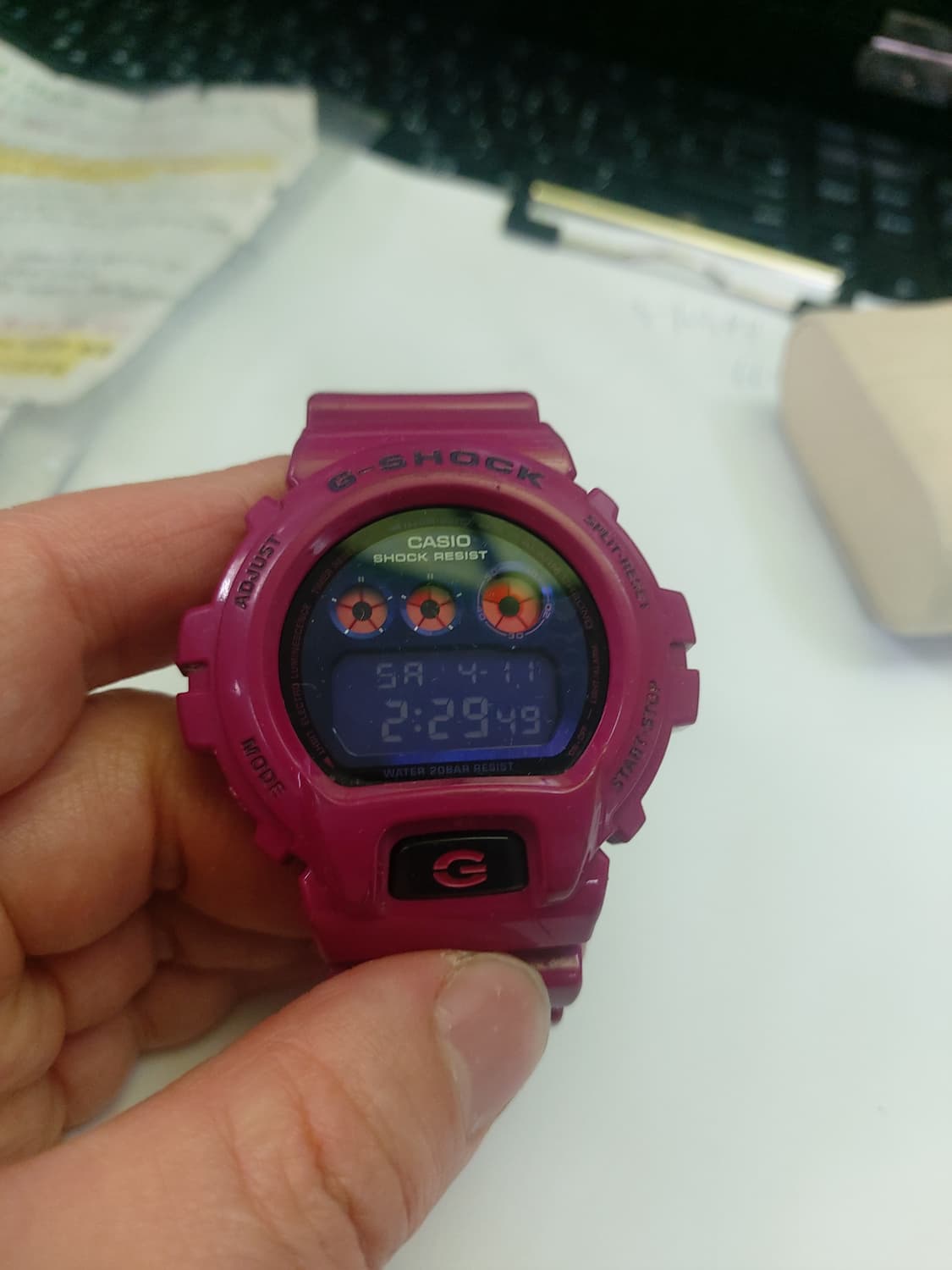 카시오 지샥 핑크색 전자시계 상품이미지1