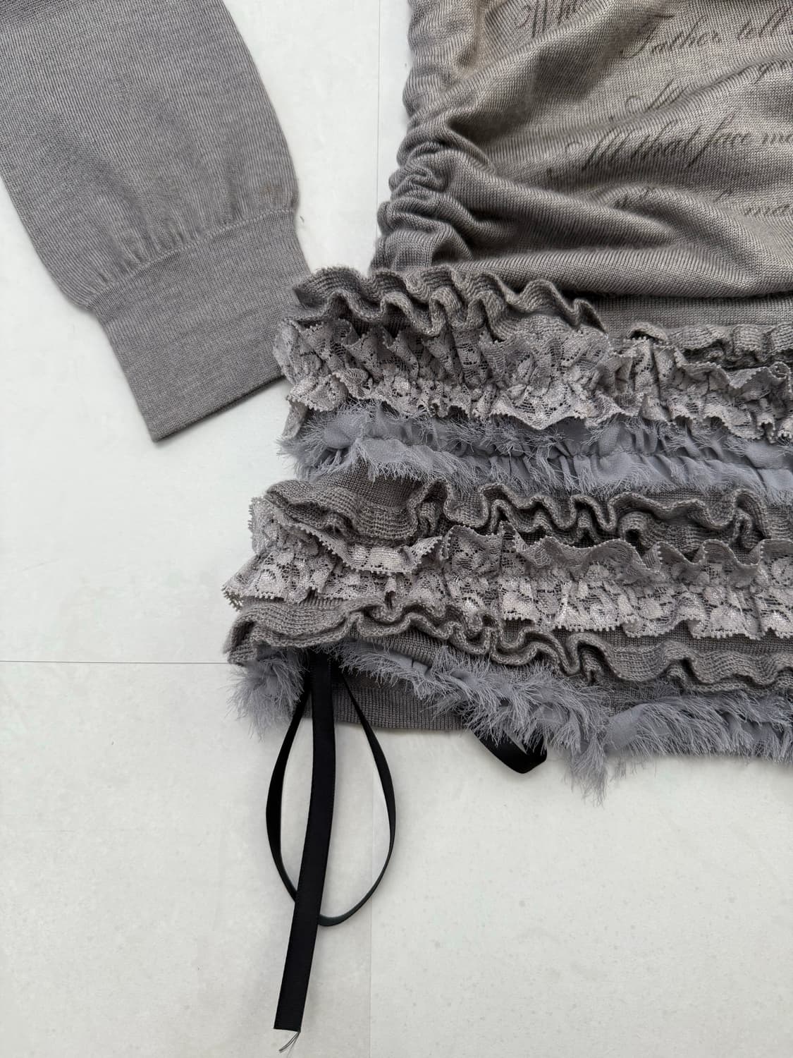 니트 오프숄더 셔링 원피스  상품이미지7