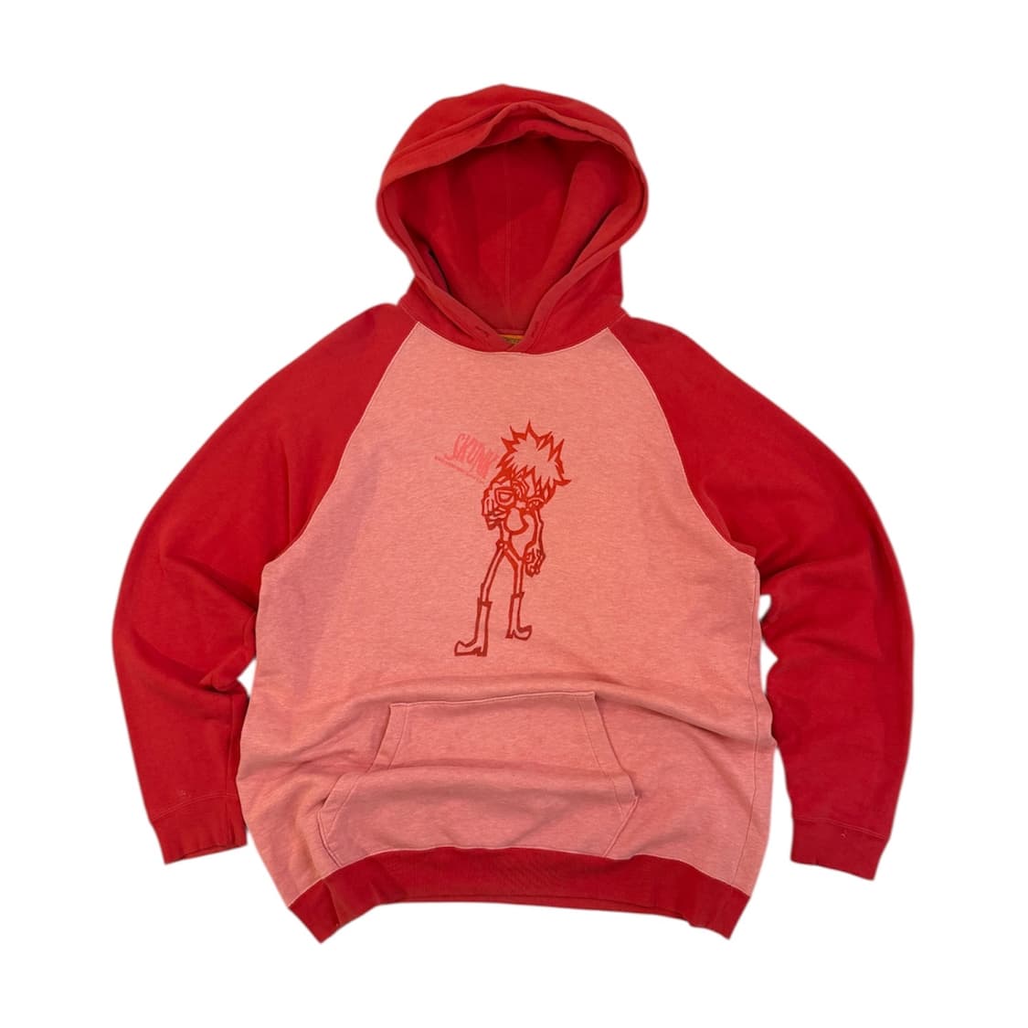 mischievous 빈티지 프린팅 후드티 레드 상품이미지2