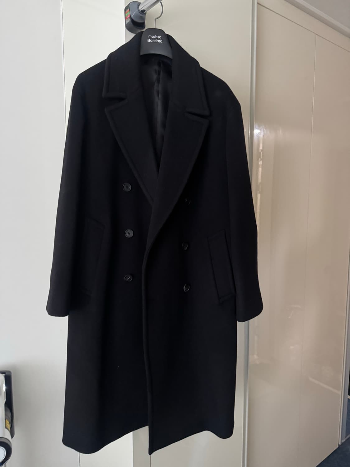 무신사스탠다드 캐시미어 블렌드 더블코트 블랙 L 상품이미지2