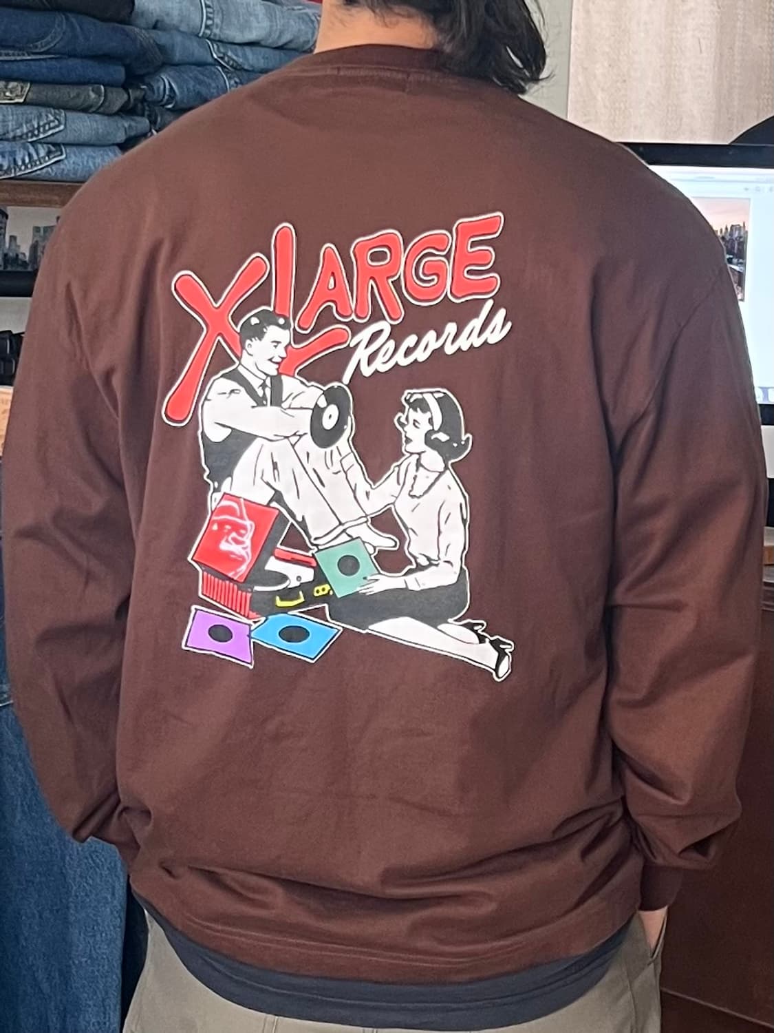 Xlarge 엑스라지 롱슬리브 브라운 XL 상품이미지2