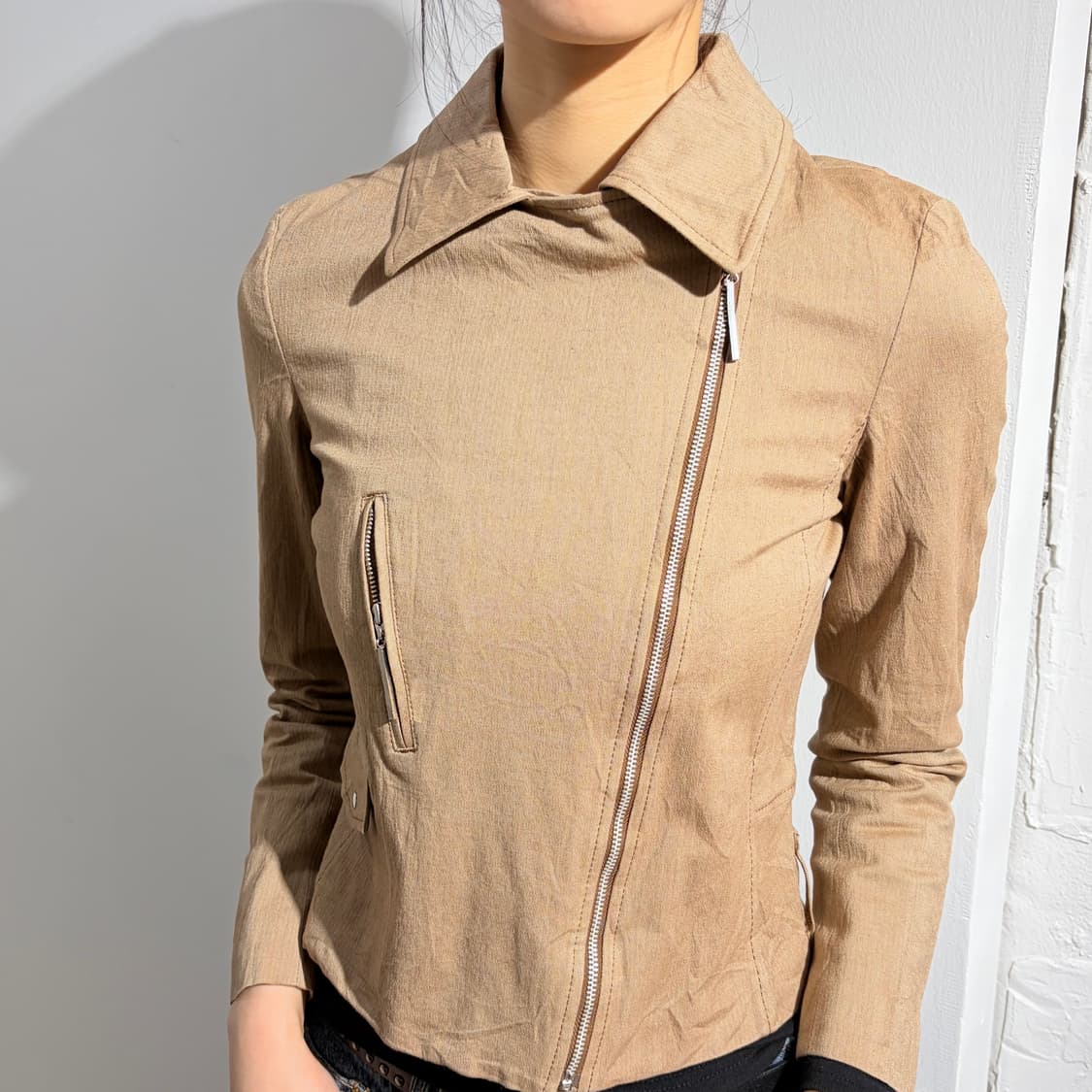 KUMIKYOKU 코튼 라이더 자켓 상품이미지3