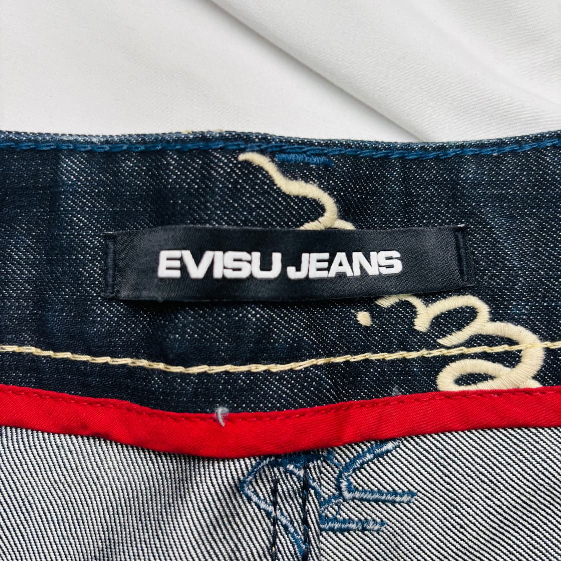 에비수 멀티 자수 패턴 데님 팬츠 34 inch 상품이미지7