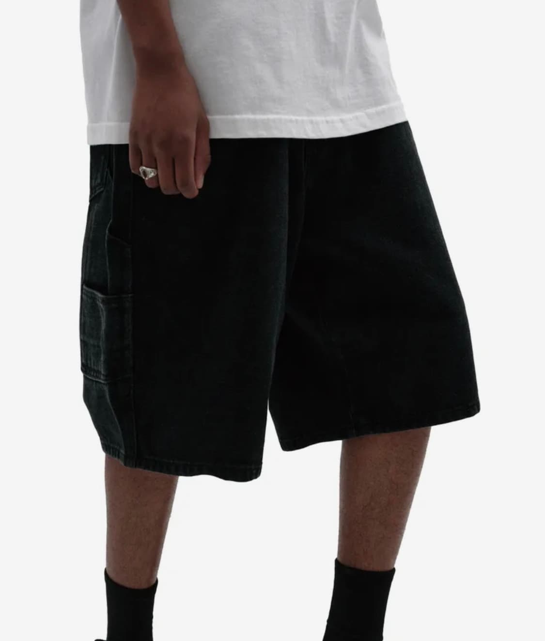 CARPENTER DENIM SHORTS [BLACK] 상품이미지1