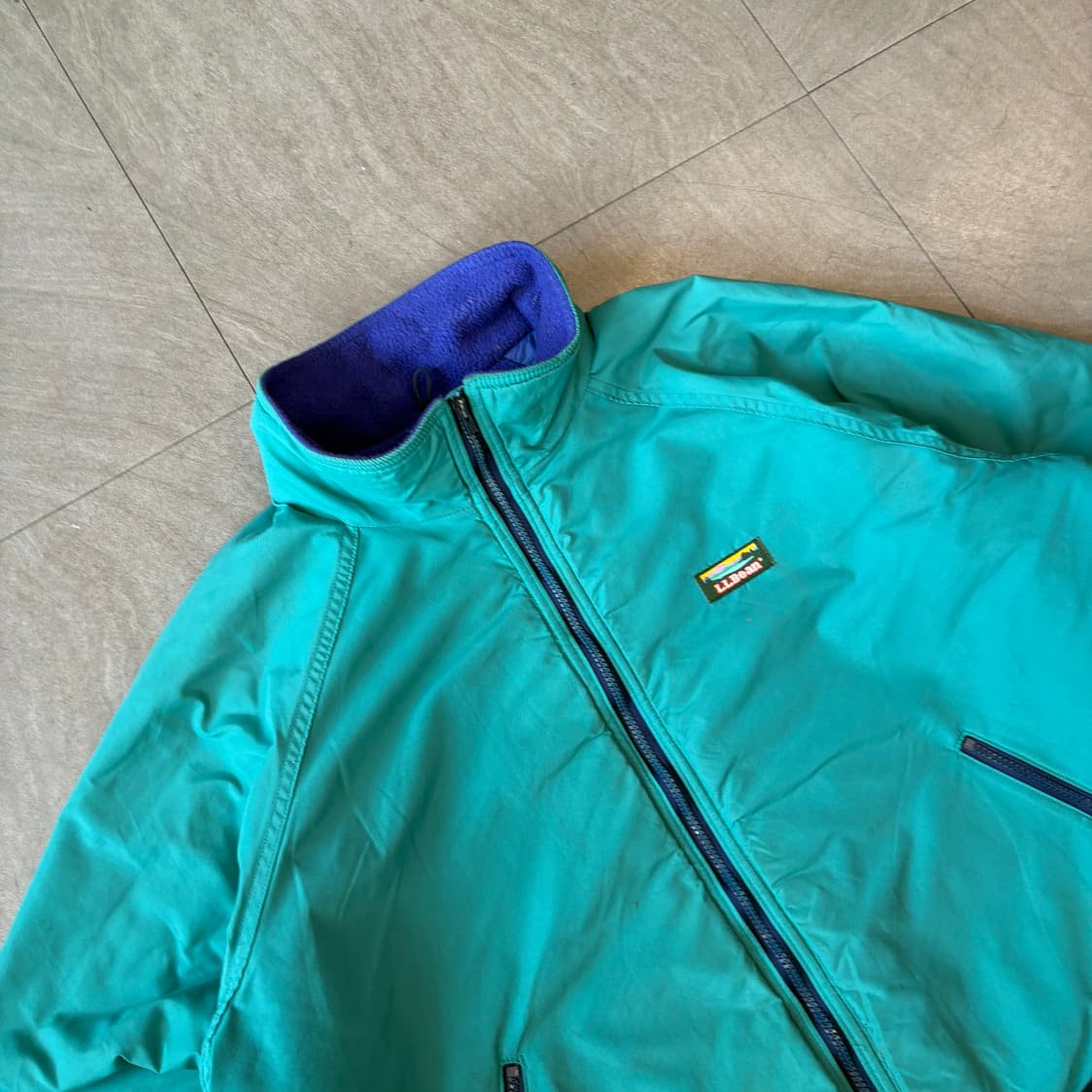 90s L.L.bean 90년대 미국 생산 엘엘빈 청록 컬러 웜업 자켓 상품이미지2