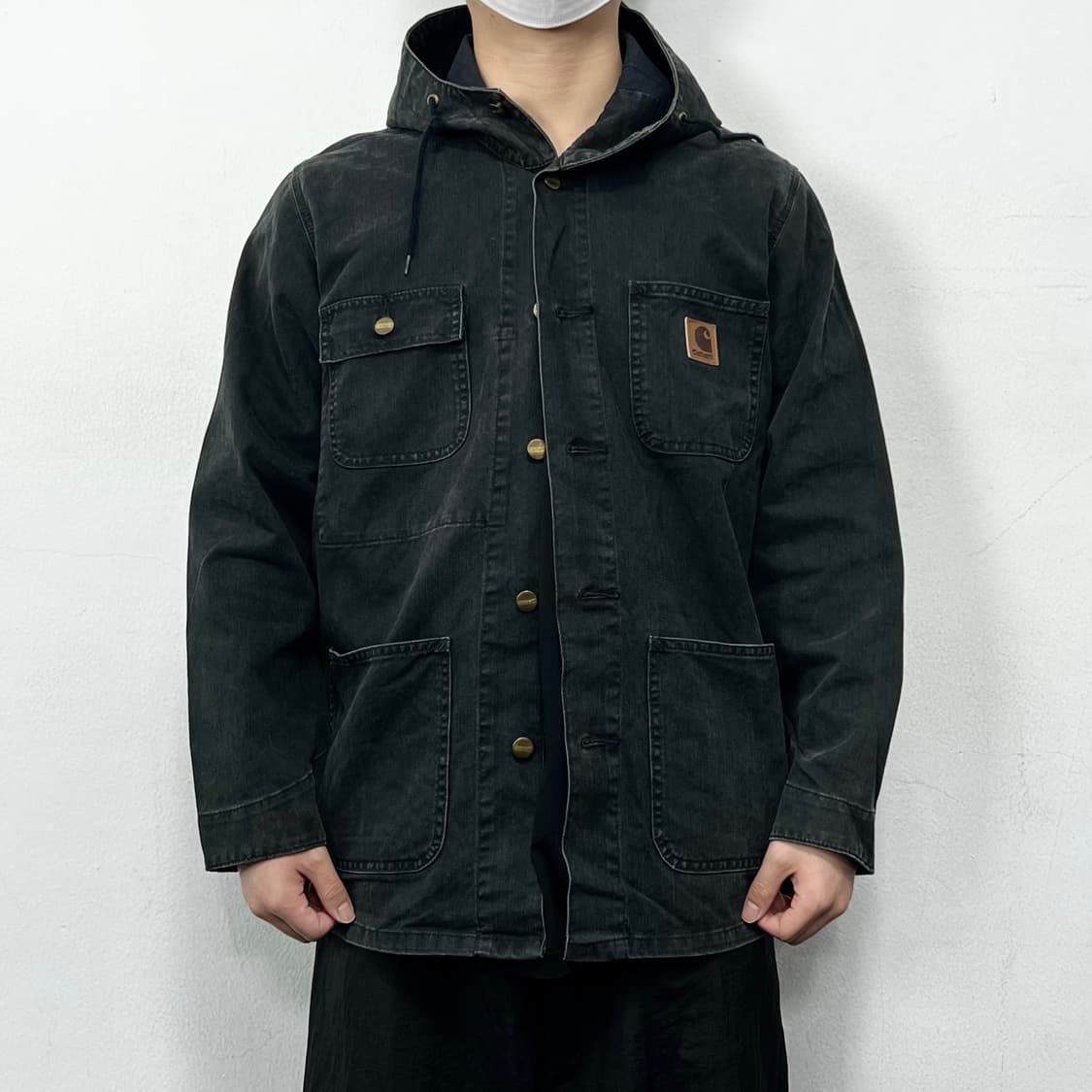 칼하트 로고 오리지널 OG 데님 포켓 후드 워크 자켓 상품이미지3