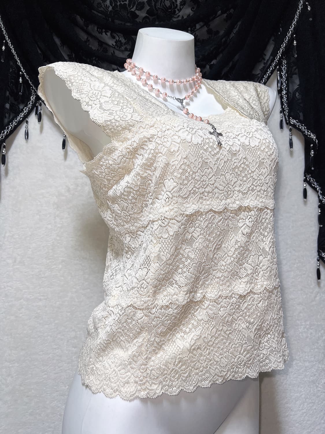 로맨틱고딕 갸루 오리엔탈 레이스 슬리브리스 나시 로걀탑 페어리 핀터 엔틱 상품이미지3