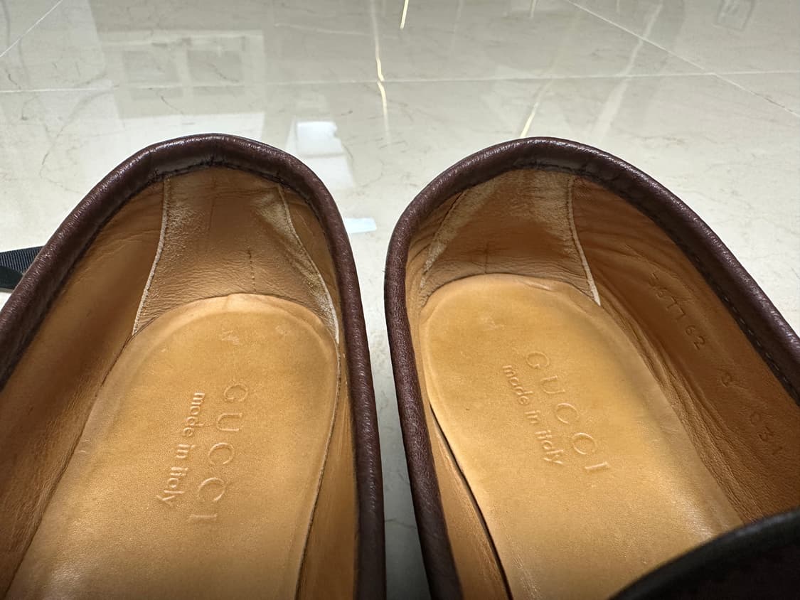 구찌 홀스빗 그레인 레더 로퍼 브라운 uk8(270)(정품) 상품이미지3