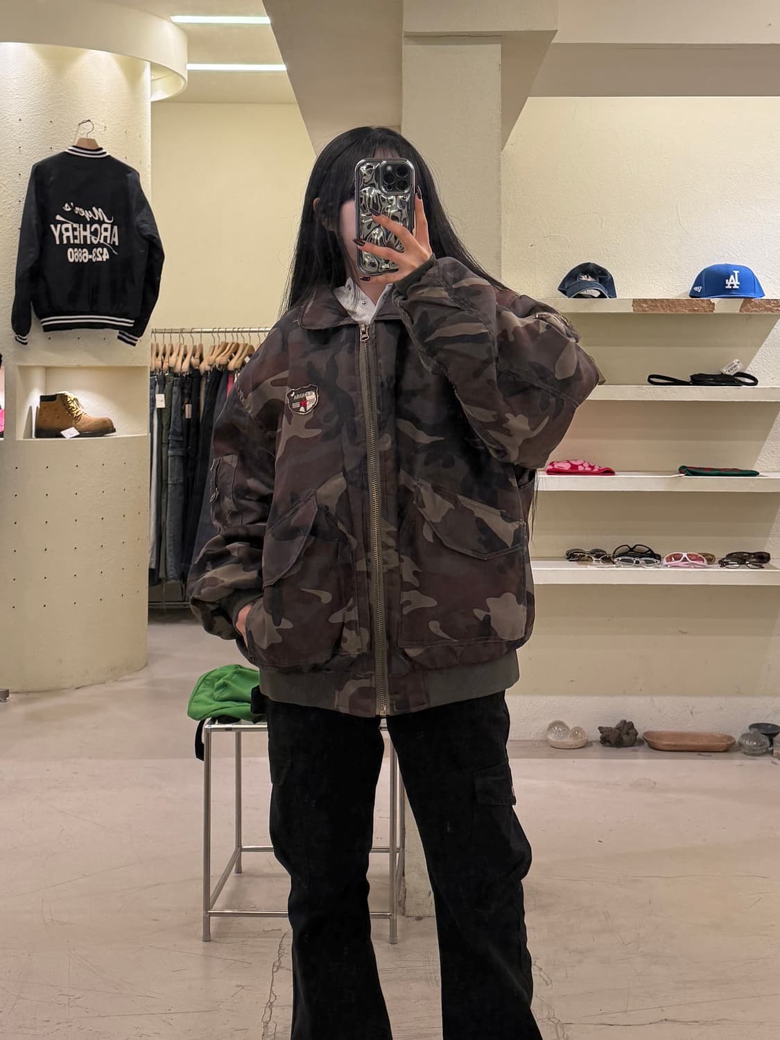 카모 패턴 밀리터리 패치 자켓 U1119 상품이미지1