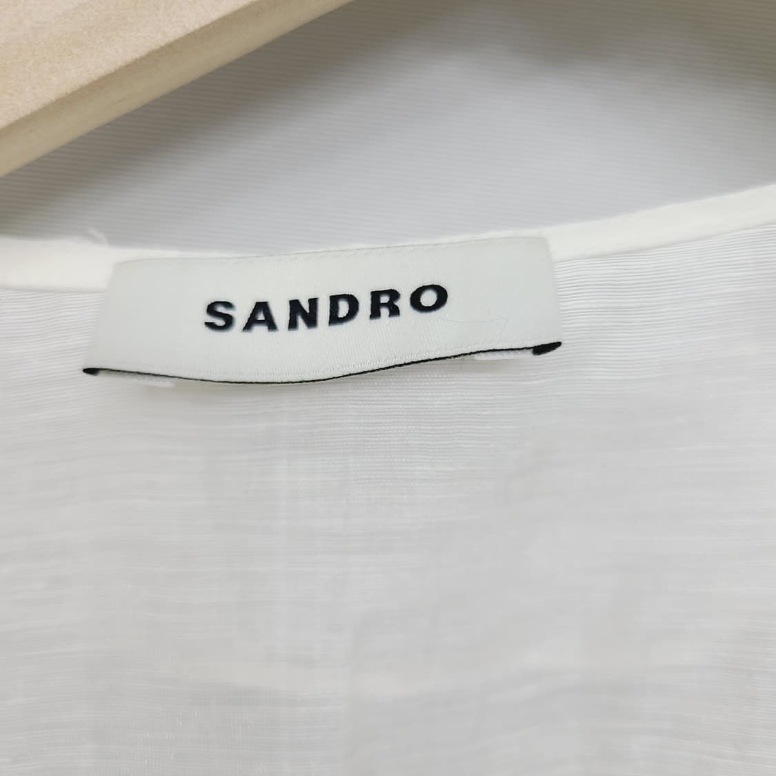 산드로(Sandro) 화이트 러플 프릴 크롭 블라우스 (S) 상품이미지6