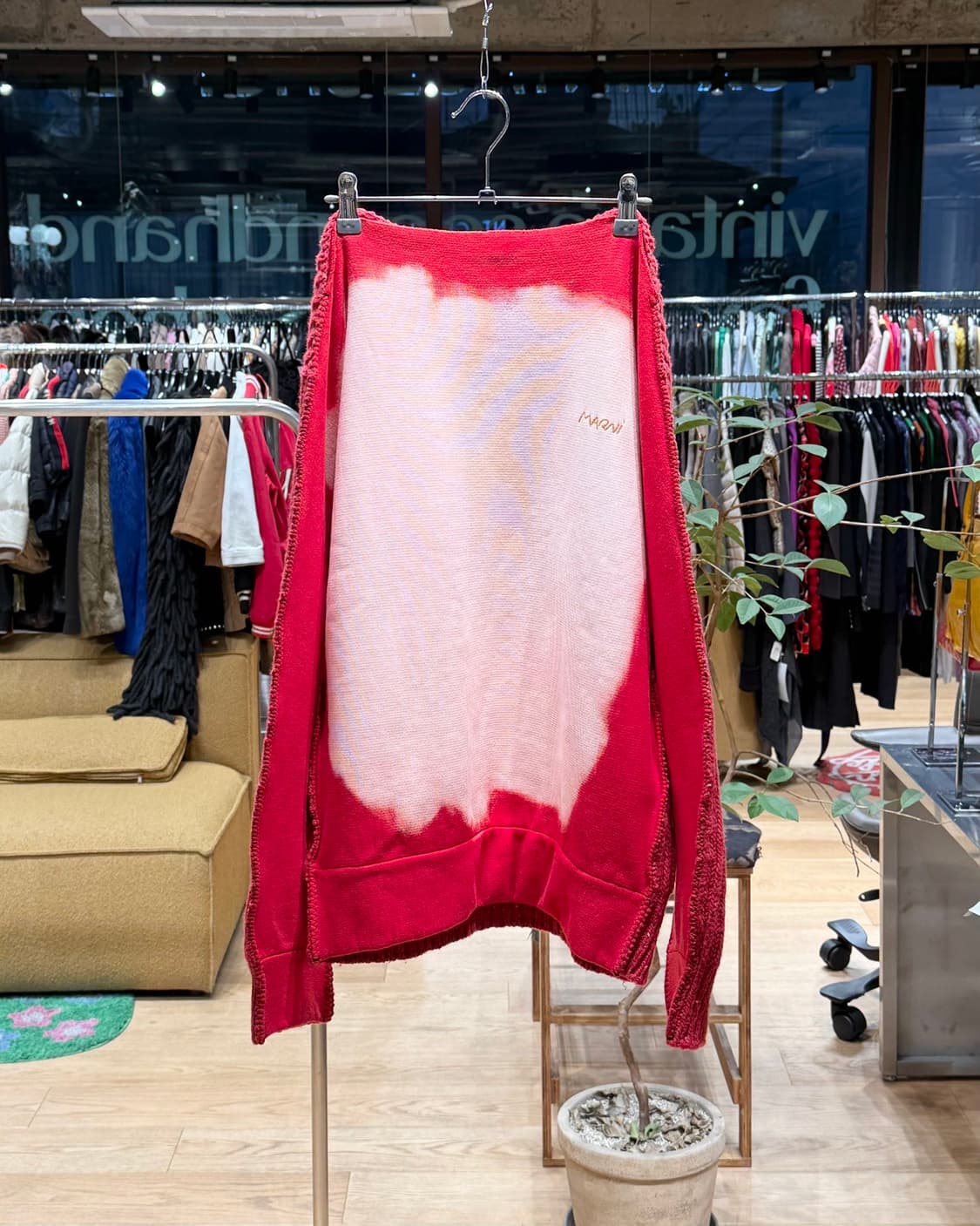 마르니 레드 보트넥 더블다이드 코로션 니트 스웻셔츠 상품이미지1