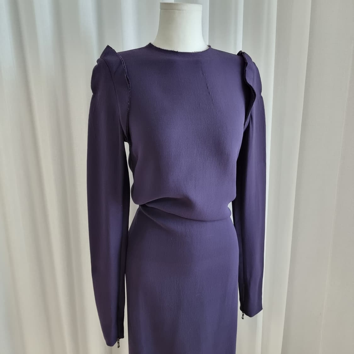 프랑스 랑방 드레스 원피스 울블렌드 (55/표기34) 상태최상 상품이미지4