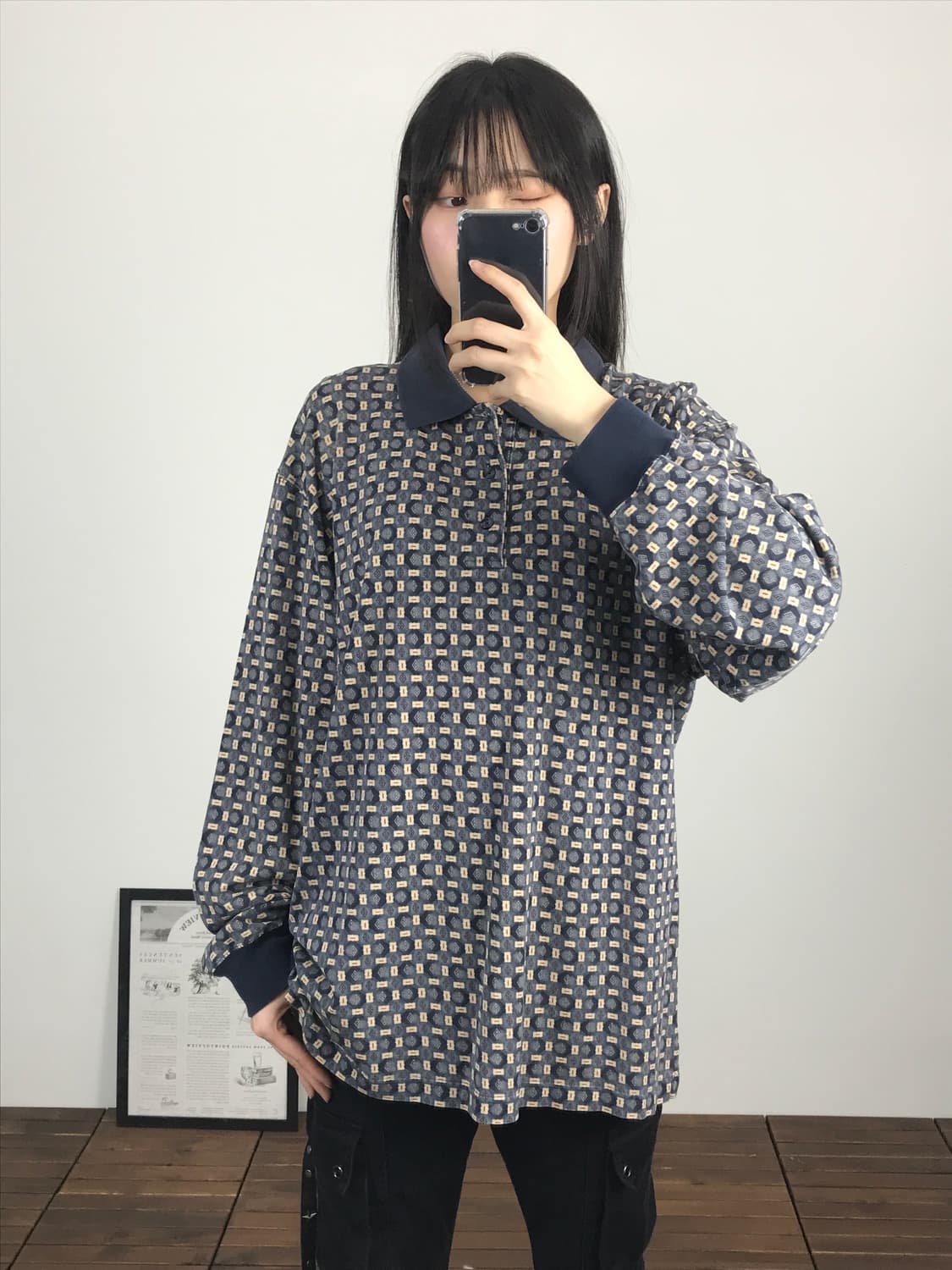 CHAPS RL Pattern Long Sleeve Polo 상품이미지1