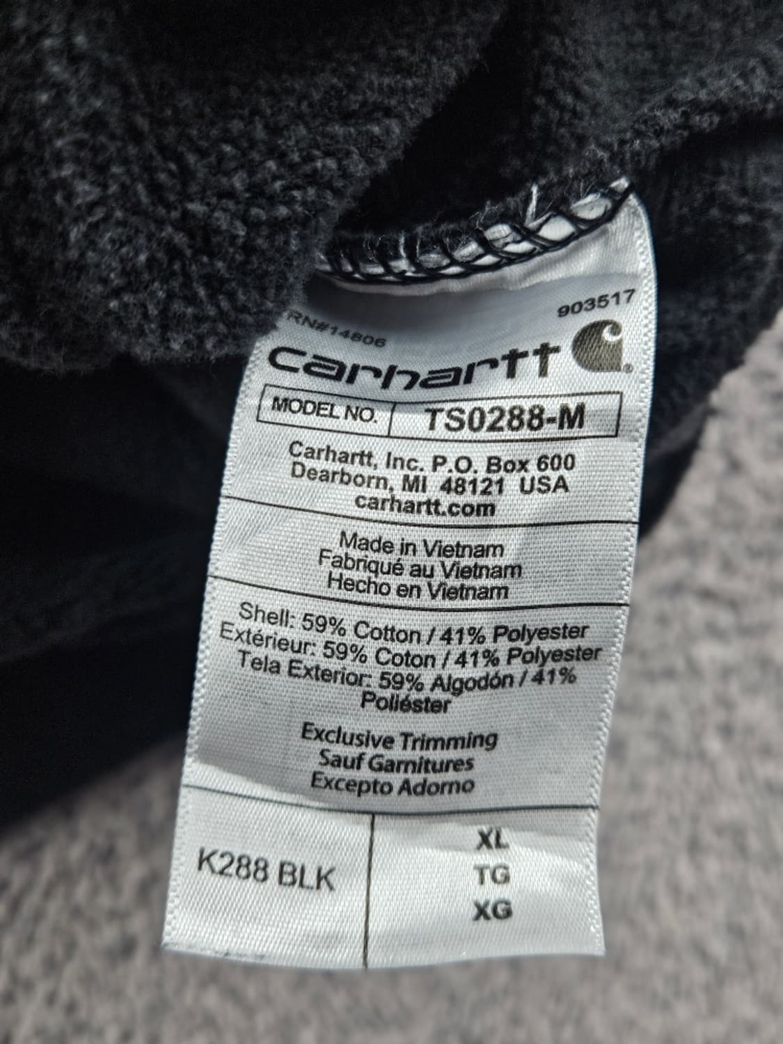 칼하트 다잉 워시드 커스텀 후드 티셔츠 ( XL ) / 10690 상품이미지9