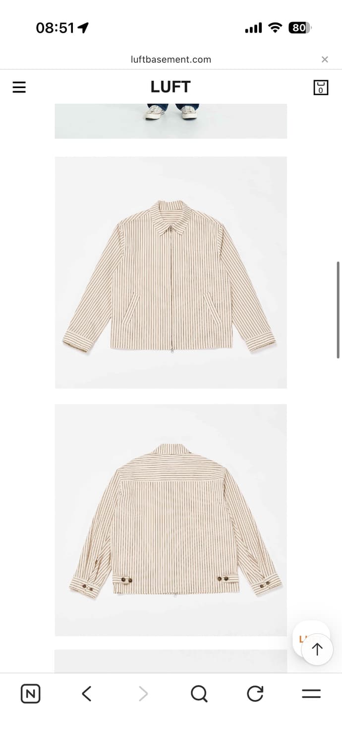 슬로워 스트라이프 서츠 자켓 투웨이 아이보리 0사이즈 상품이미지2