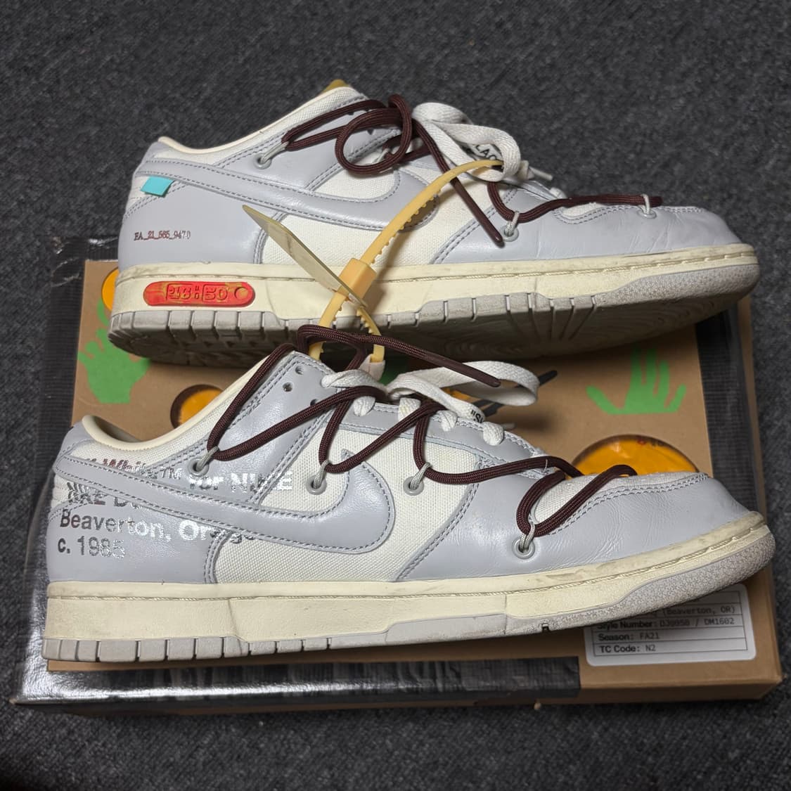 [275] 나이키 x 오프화이트 덩크 로우 더 50 - 로트 46 상품이미지3