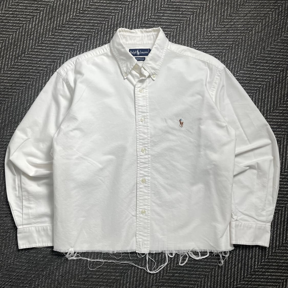 폴로 랄프로렌 옥스포드 화이트 컷팅 크롭 셔츠 y 4584 상품이미지2