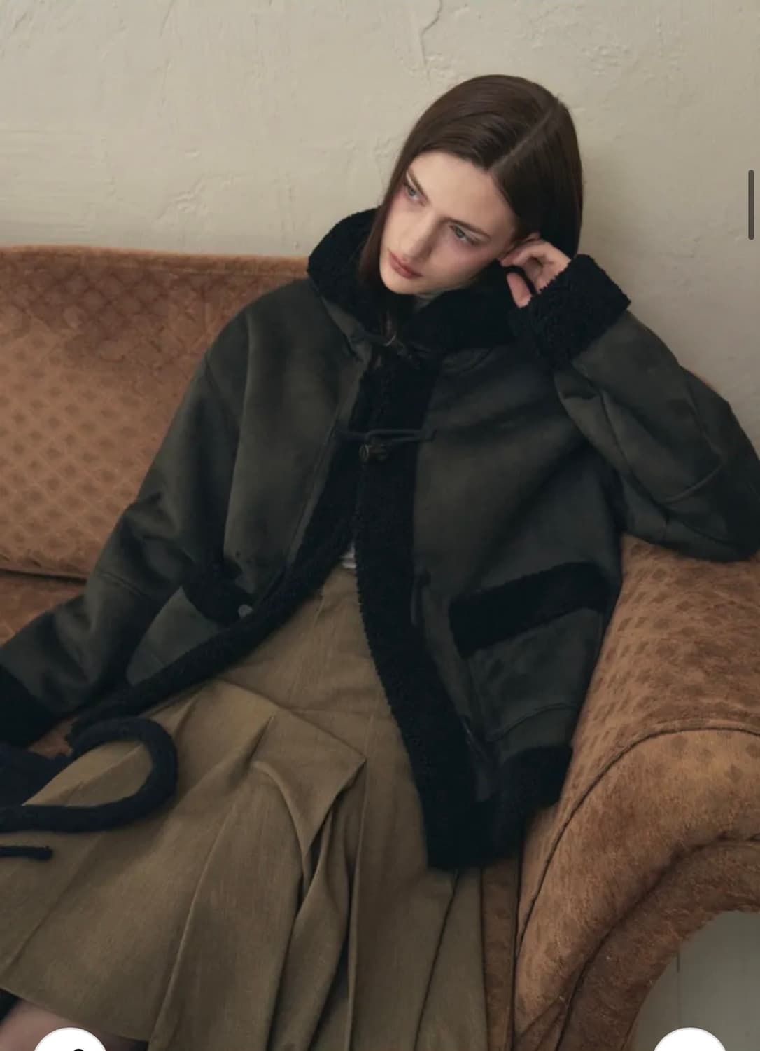 레더리 무스탕 후디 더플 자켓 [CHARCOAL] 판매 상품이미지6