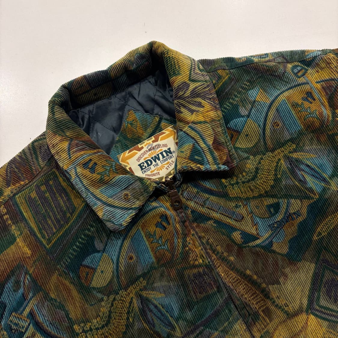 [95] EDWIN 에드윈 빈티지 패턴 코듀로이 블루종 자켓 B706 상품이미지3