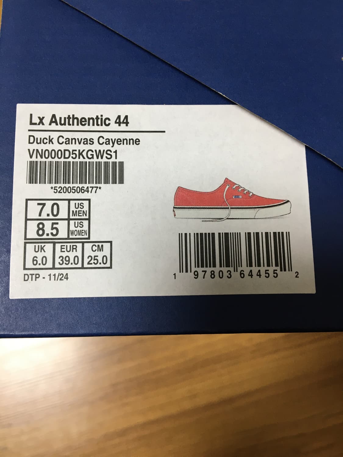 반스 LX 어센틱 44 덕 캔버스 코랄 상품이미지3