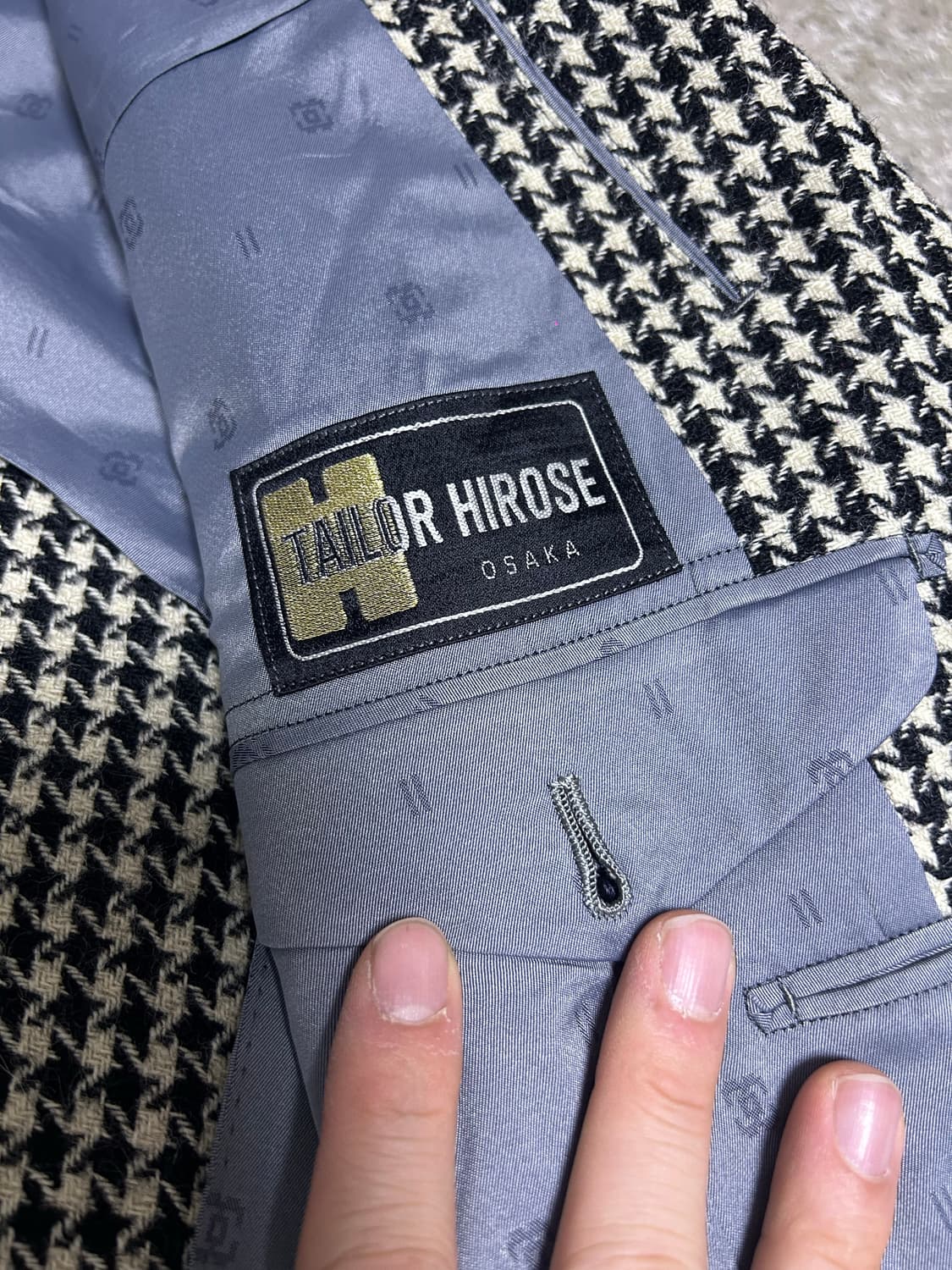 일제 수제 체크 블레이저 사이즈 100 상품이미지4